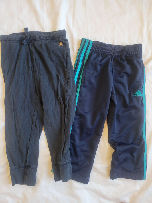 2 Pants - Blue Adidas pants & Blue Navy SweatPants (3T), Kids 3T