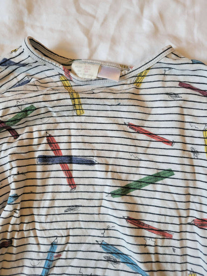 2 Zara Shirts - Crayons & Yellow Long Sleeve - Size 2/3, Kids 2T