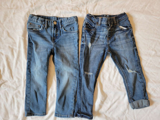 2 Jeans - H&M & Next Brand (Good UK)  - Size 2/3 - Excellent Used , Kids 2T