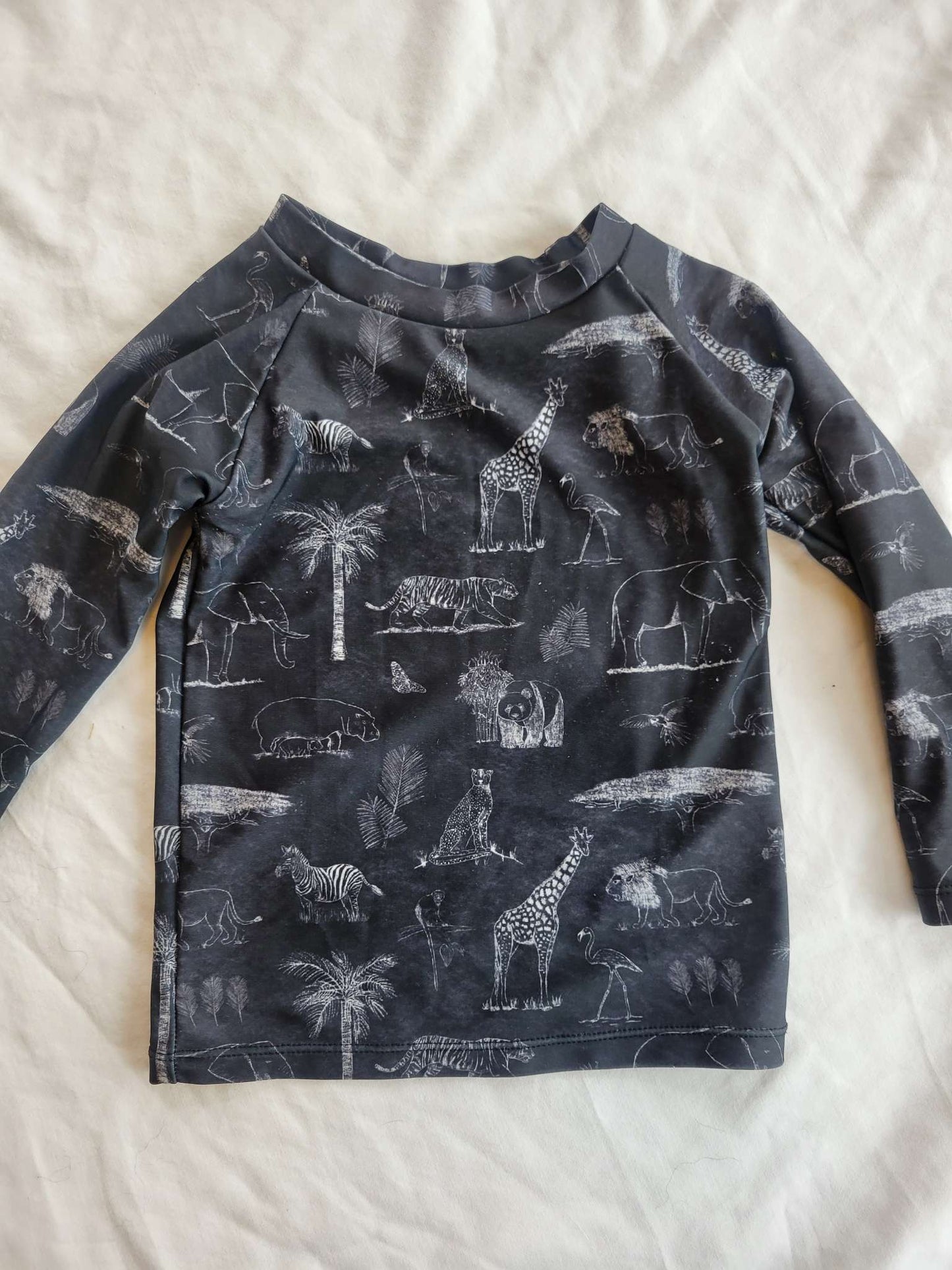 Current Tyed Black Swim Top - Safari Themed Size 2/3 , Kids 2T