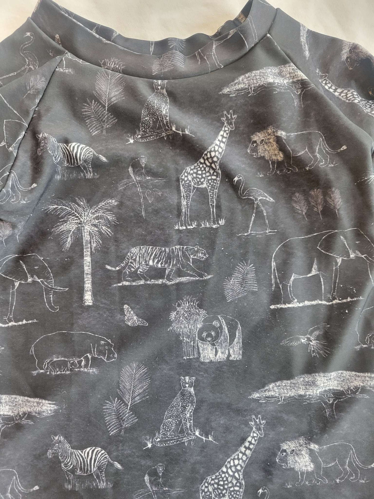 Current Tyed Black Swim Top - Safari Themed Size 2/3 , Kids 2T