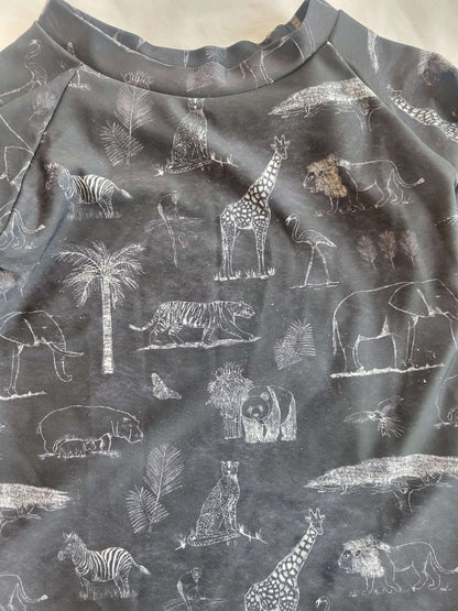 Current Tyed Black Swim Top - Safari Themed Size 2/3 , Kids 2T
