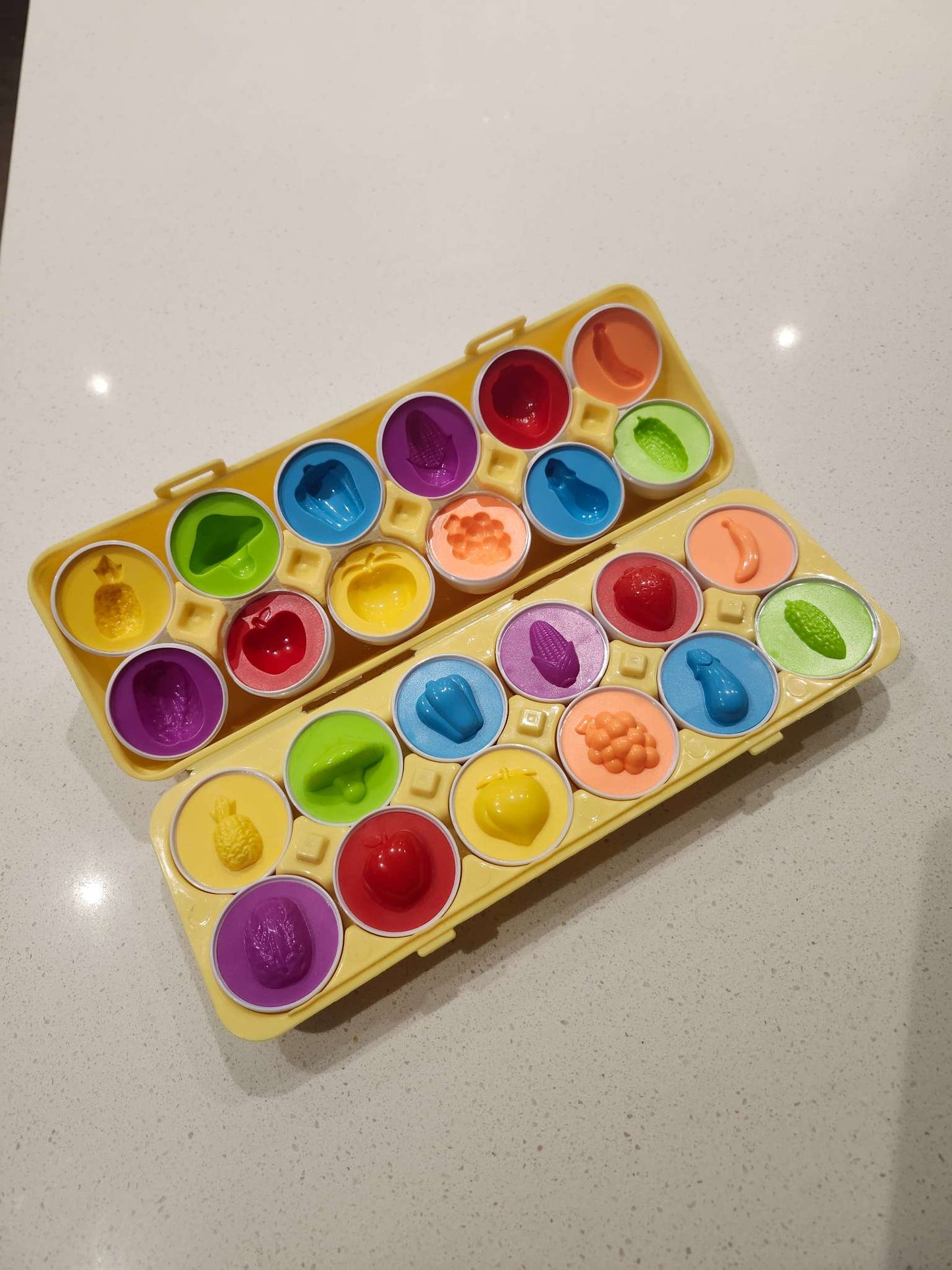12pc Egg Matching Toy, Colour & Foods, EUC