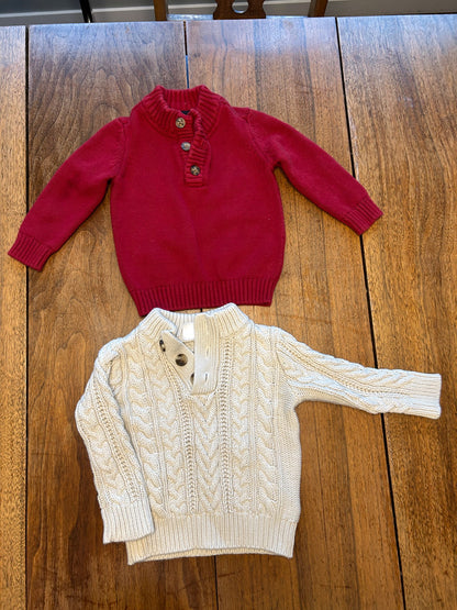 Boys pant set (Oshkosh and Gap) and 2 knit sweaters 18 months, Kids 18 Month (12-18M)