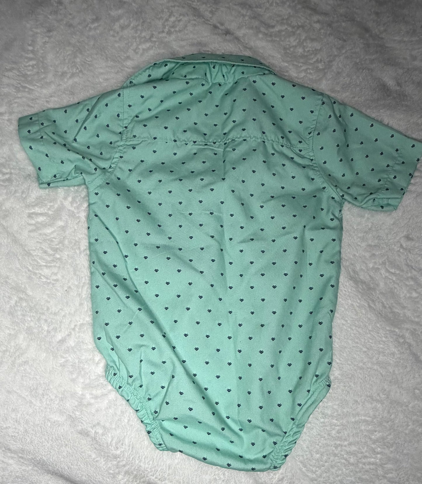Mint Green Test of Time Button Up Dress Onesie 6m, Kids 6 Month (3-6M)