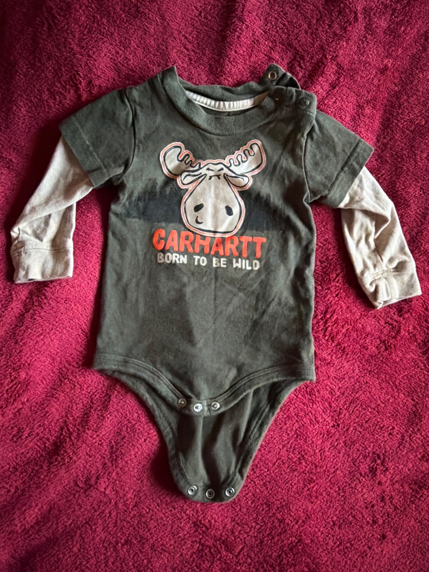 Carhartt Long Sleeve Onesie 12m, Kids 12 Month (9-12M)