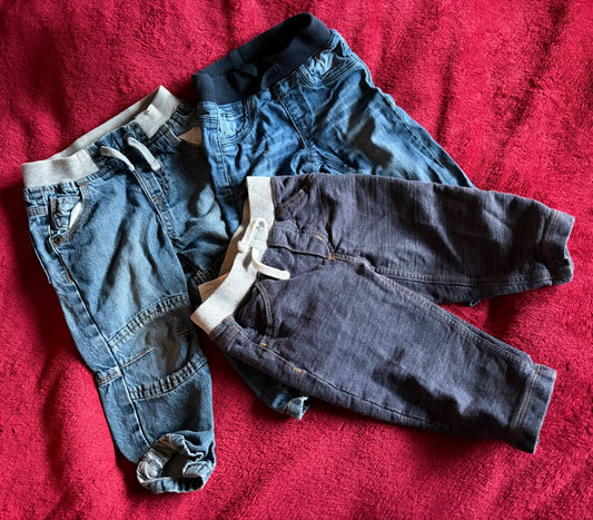 “Denim” Pant 3pc Bundle 9m #1, Kids 9 Month (6-9M)