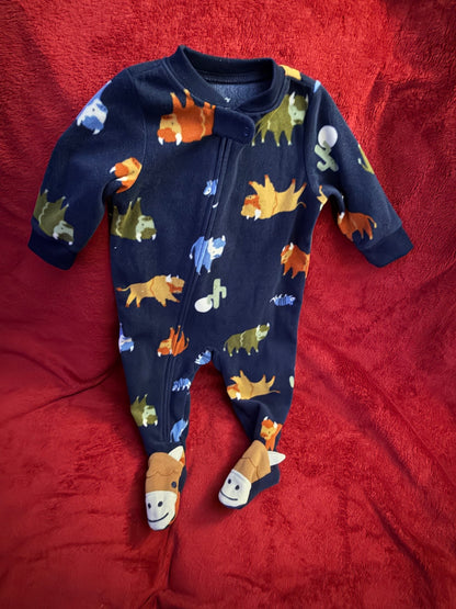3pc Carters 6m fleece sleeper bundle , Kids 6 Month (3-6M)