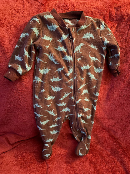 3x Fleece Dinosaur Sleeper Bundle 6m, Kids 6 Month (3-6M)