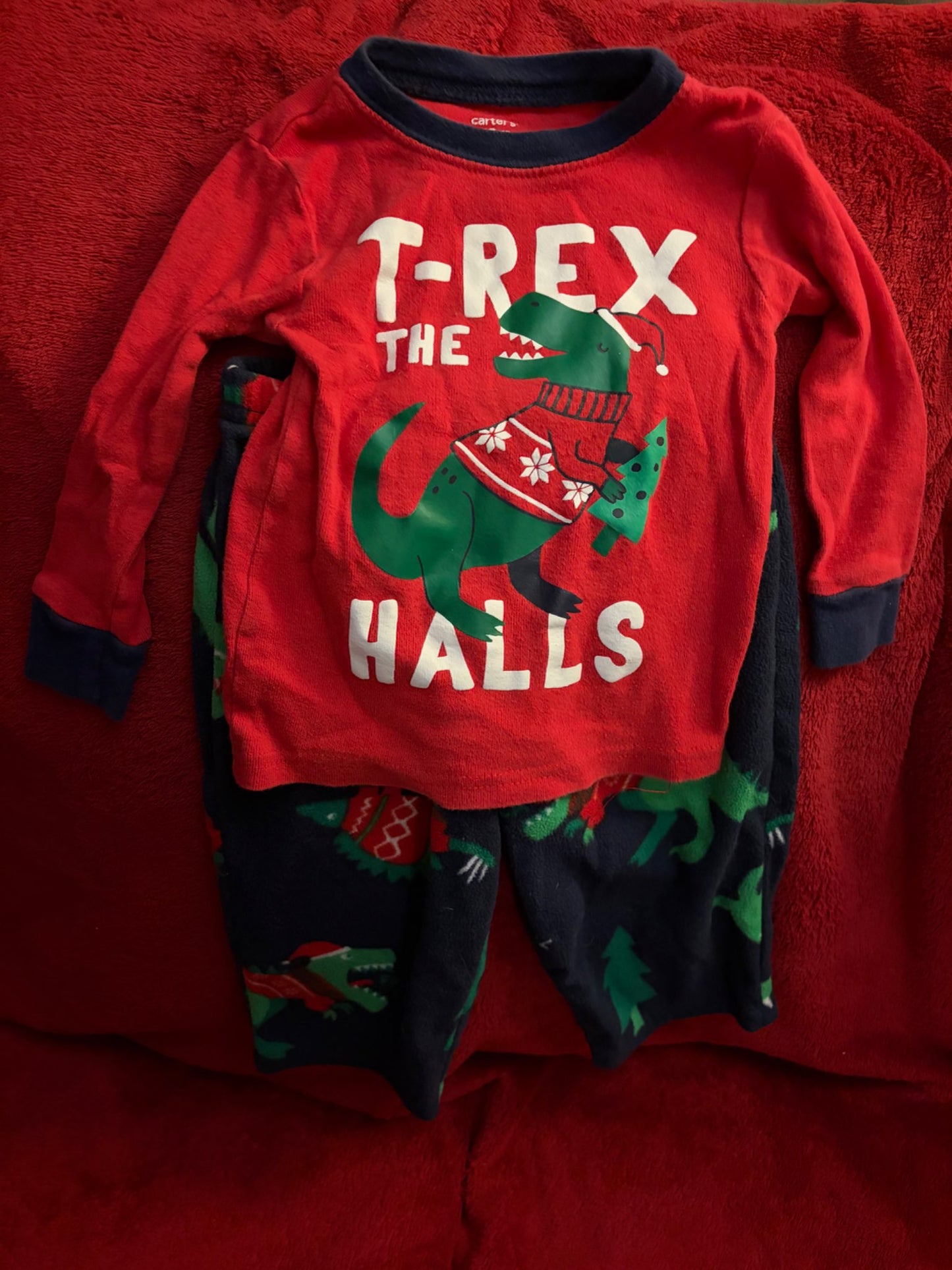 Trex the Halls PJ Set - Carters 12m, Kids 12 Month (9-12M)