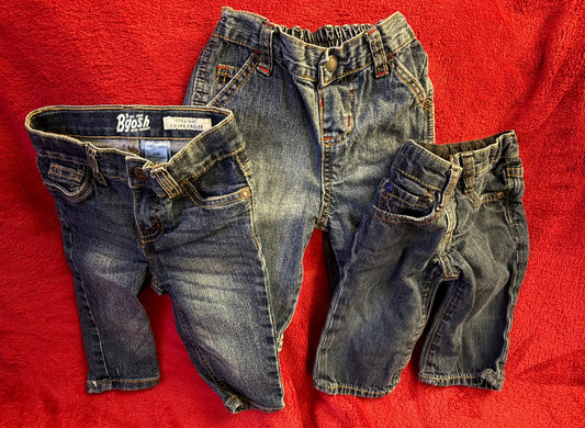 3pc Jeans Bundle 3-6m , Kids 6 Month (3-6M)