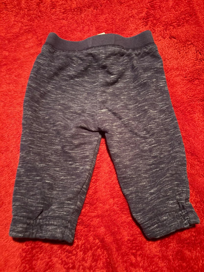 3pc Blue Sweat Pants - 3-6m , Kids 6 Month (3-6M)