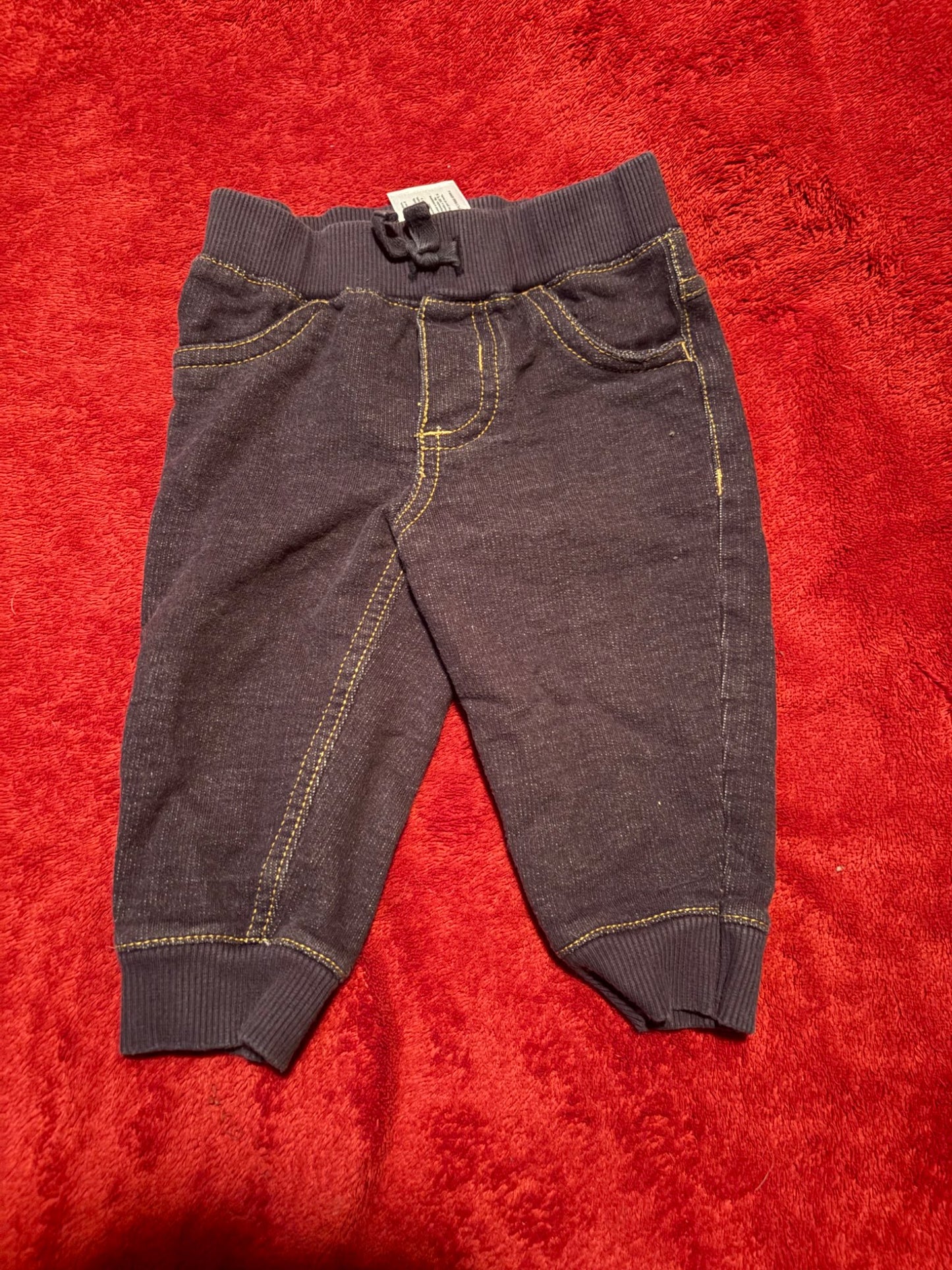 3pc Blue Sweat Pants - 3-6m , Kids 6 Month (3-6M)