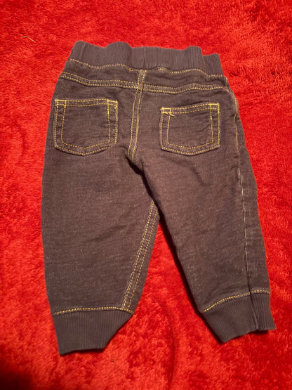 3pc Blue Sweat Pants - 3-6m , Kids 6 Month (3-6M)