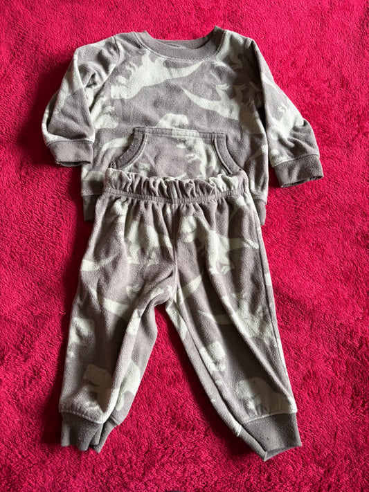 2pc 6m Camo Dino Fleece Outfit, Kids 6 Month (3-6M)