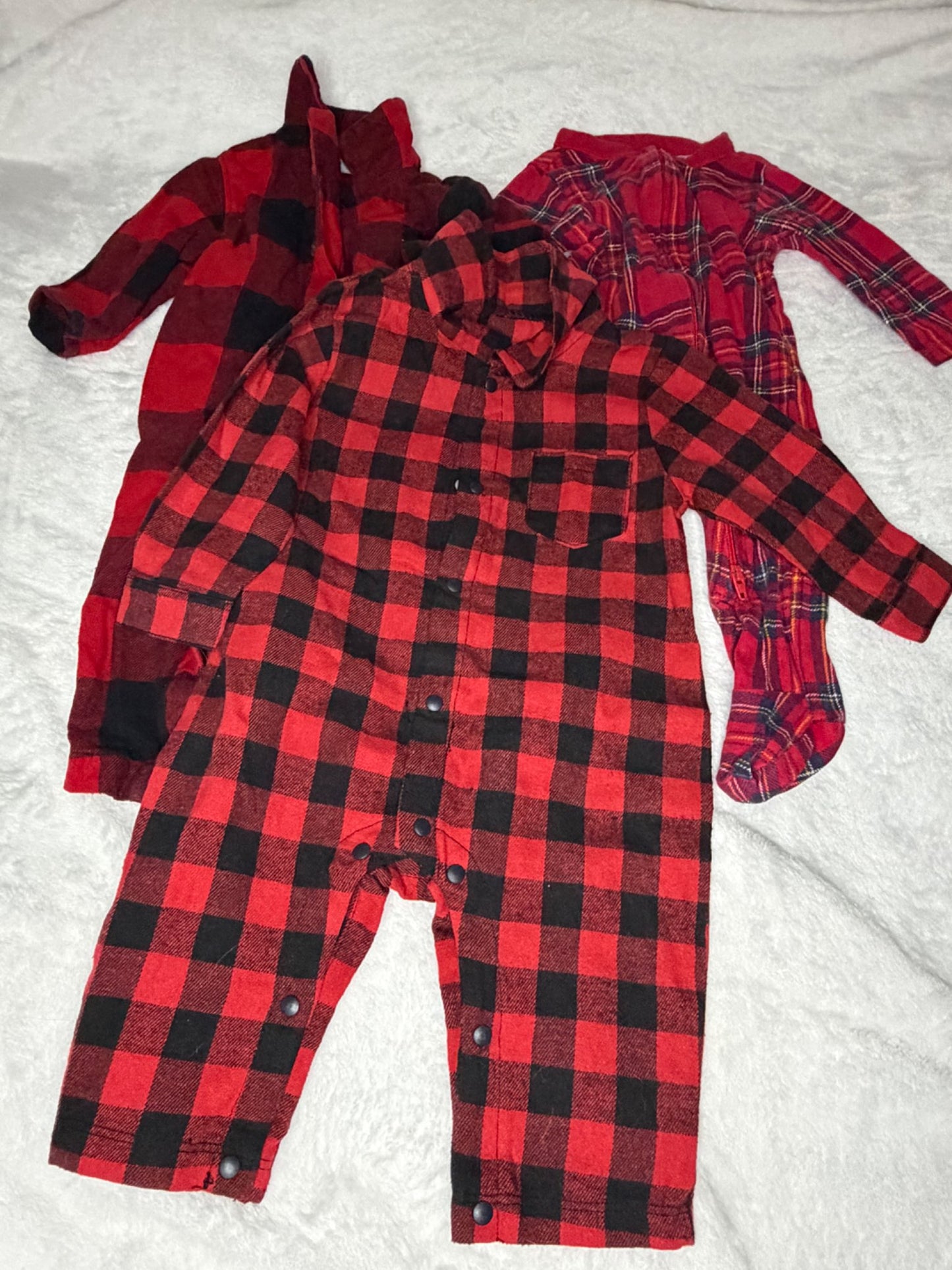3pc Plaid Bundle 3-6m , Kids 6 Month (3-6M)