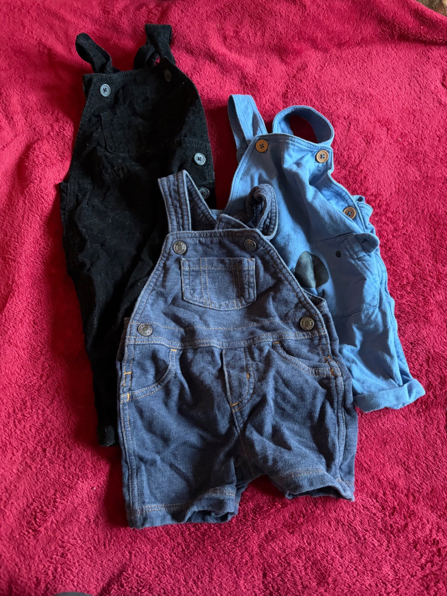 3pc Overalls Bundle 6-9m, Kids 9 Month (6-9M)