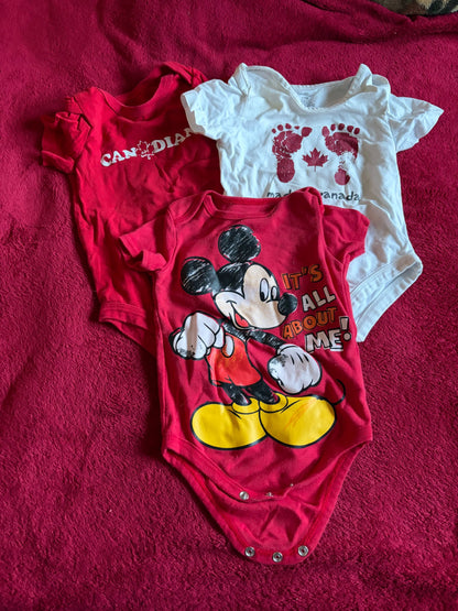 Red and White Onesie Bundle 3pcs 6-9m, Kids 9 Month (6-9M)