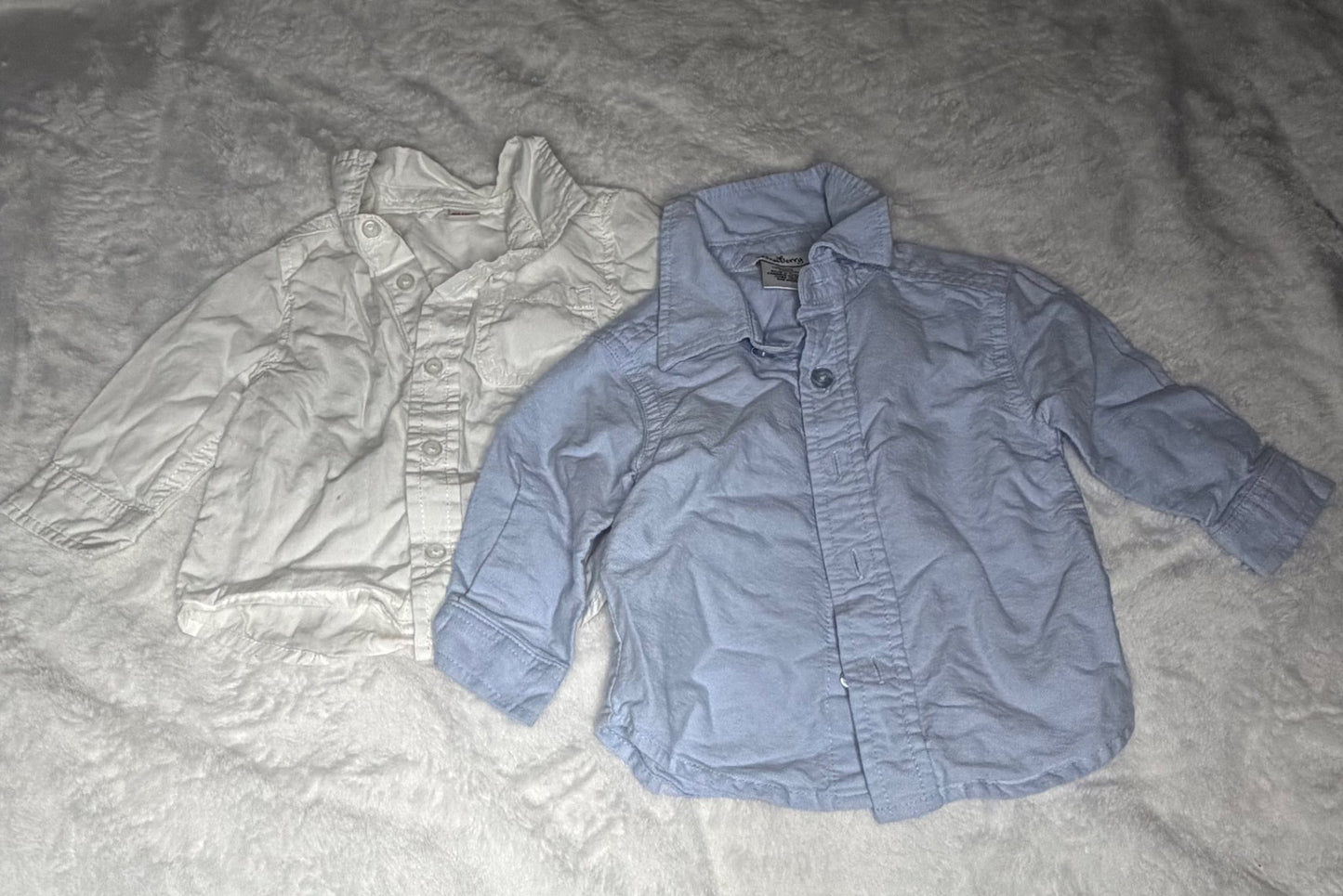 2pc Long Sleeve Dress Shirts 6m, Kids 6 Month (3-6M)