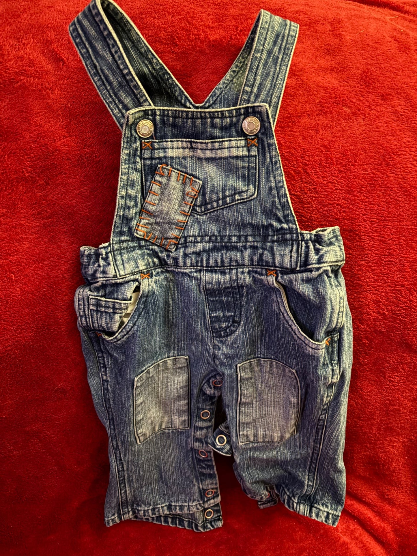 Denim Overalls 6m, Kids 6 Month (3-6M)