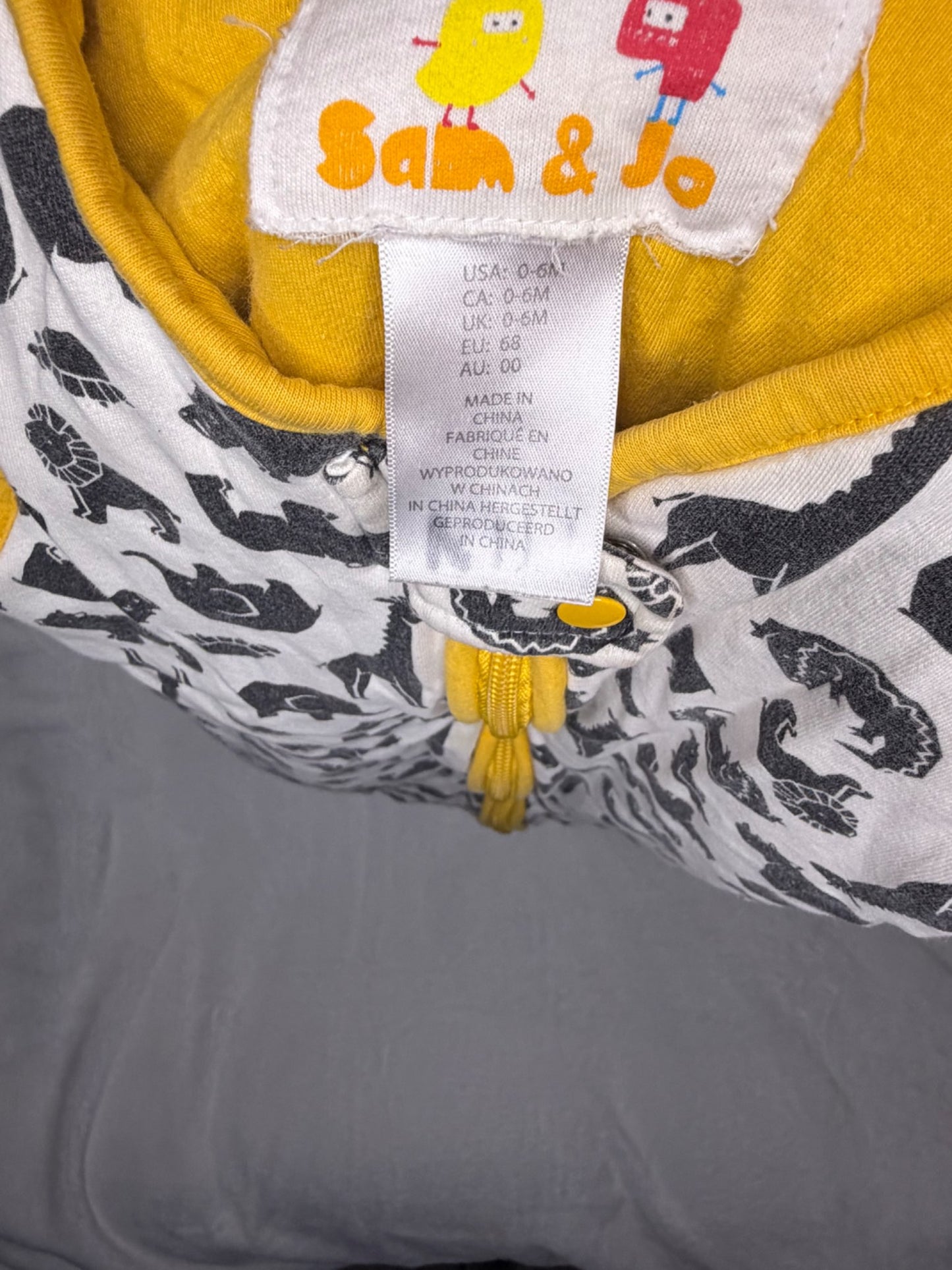 Zoo Themed heavy sleep slack 0-6m, 0-6 Months (Small)