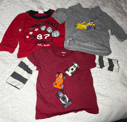 3pc Long Sleeve Shirt Bundle 6m, Kids 6 Month (3-6M)