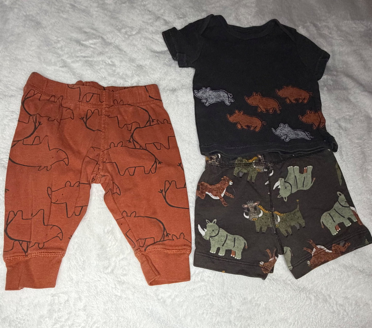 Carters 3pc Rhino Set 3m, Kids 3 Month (0-3M)