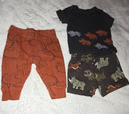 Carters 3pc Rhino Set 3m, Kids 3 Month (0-3M)