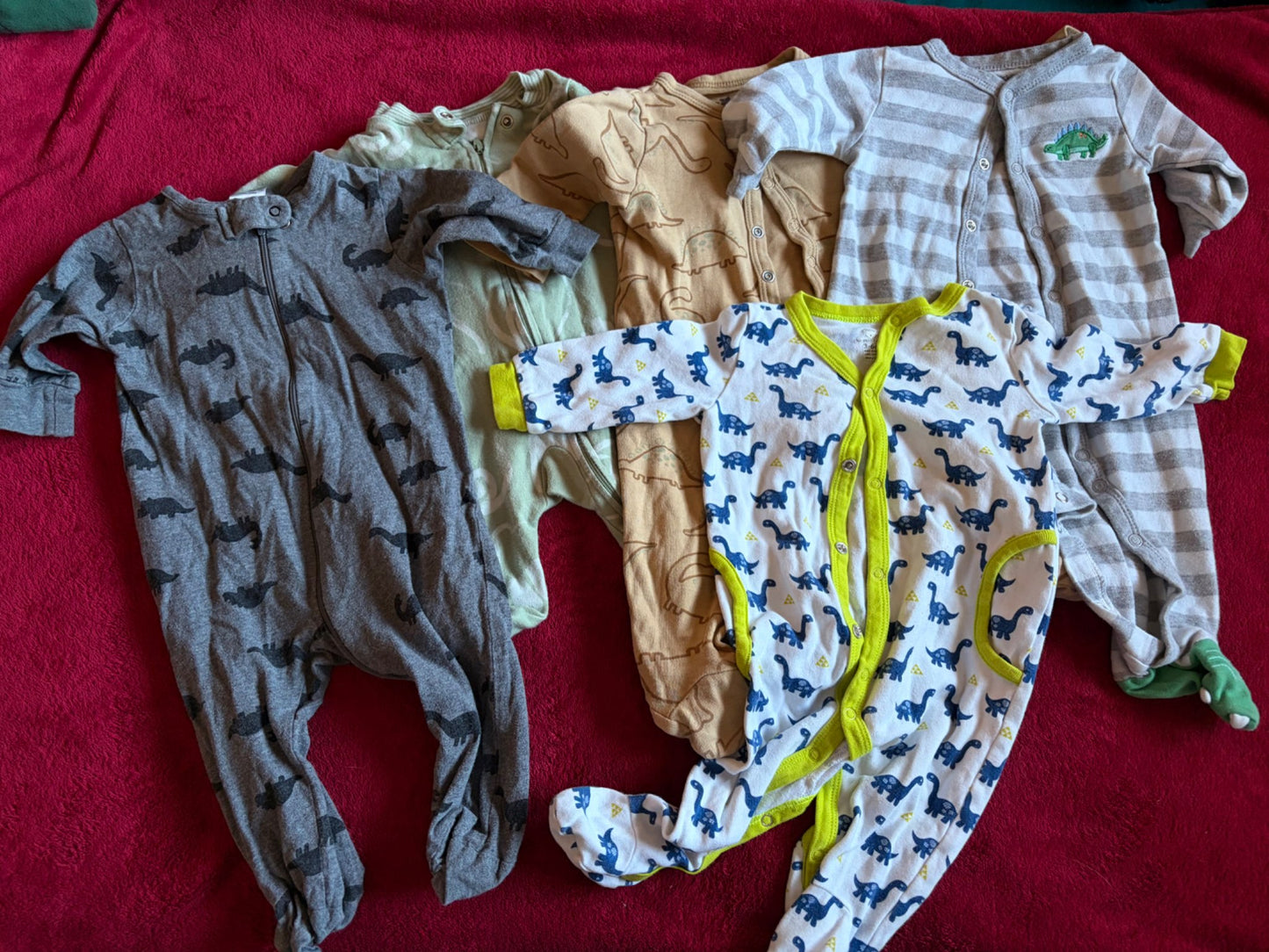 5pc 6m Dinosaur Sleeper Bundle, Kids 6 Month (3-6M)
