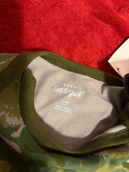 9m Cat and Jack Baby Dinosaur Romper and Bib Set (1), Kids 9 Month (6-9M)