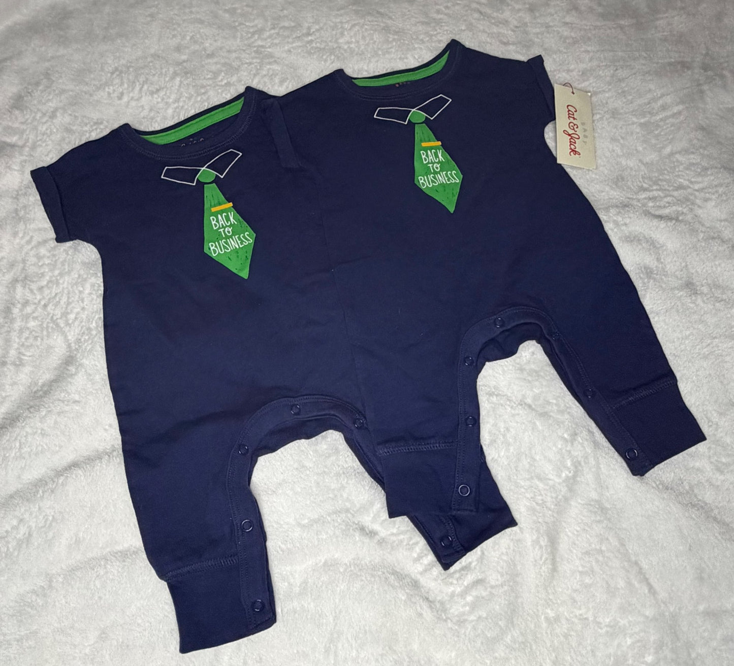 2pc Newborn Rompers “Back to Business” NWT, Kids Newborn