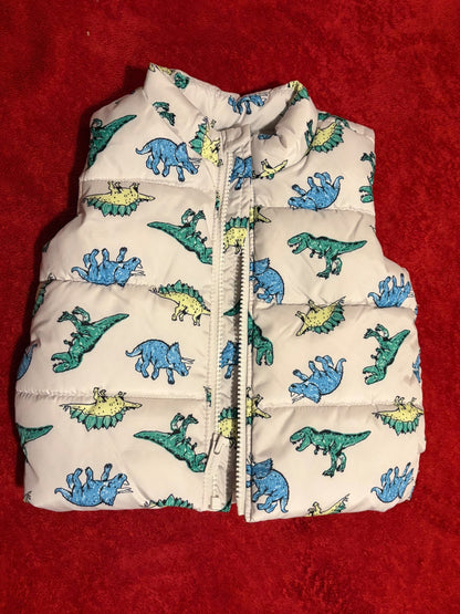 Old Navy Puffy Dinosaur Vest 12m, Kids 9 Month (6-9M)