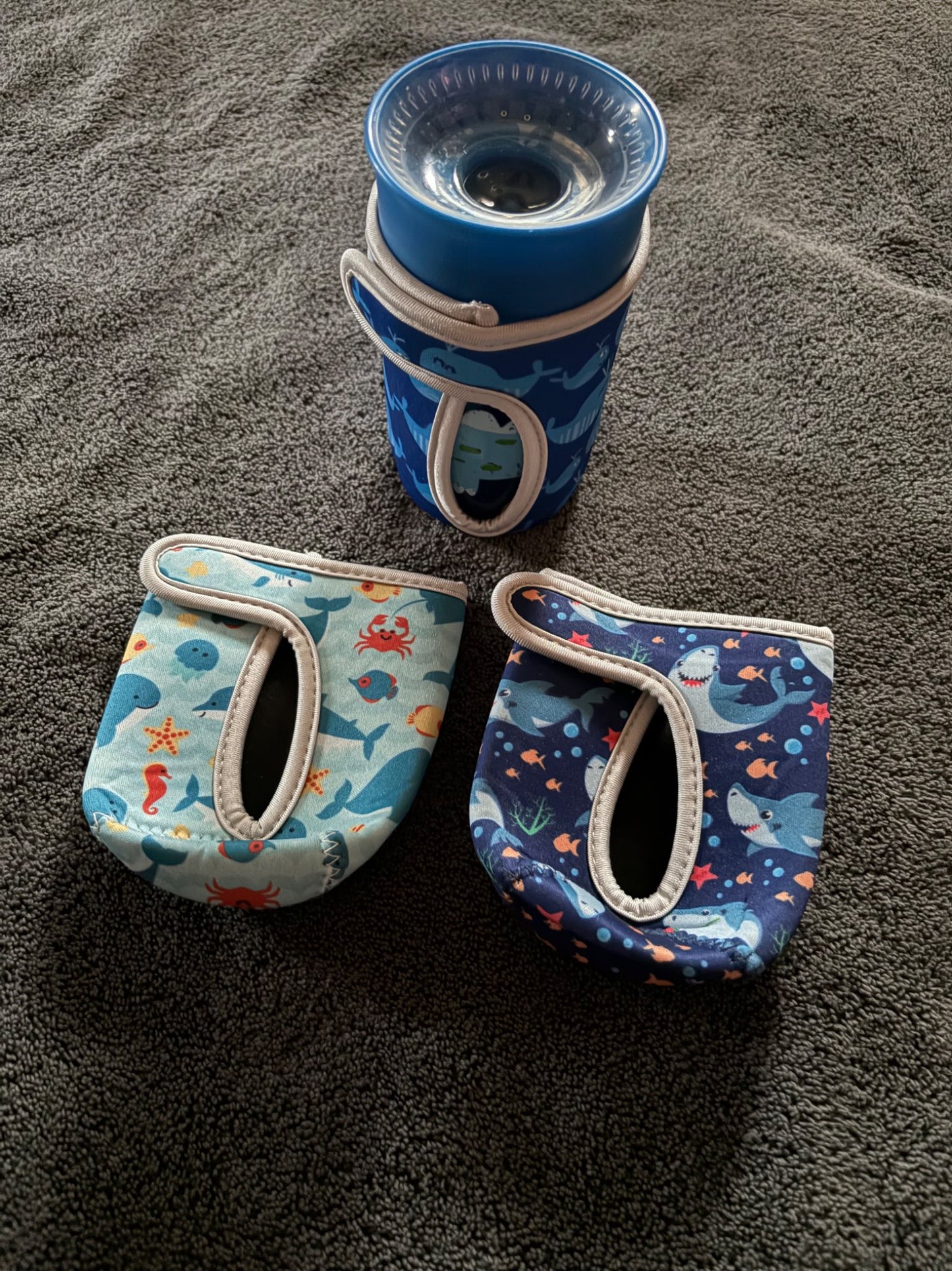 NWOT kids water bottle/cup sleeves x3 - underwater