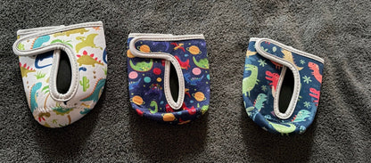 Kids water bottle / cup sleeves x3 - dinosaur