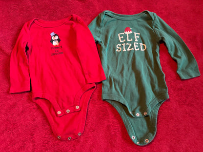2pc 9m Long Sleeve Onesie Winter Theme Bundle, Kids 9 Month (6-9M)