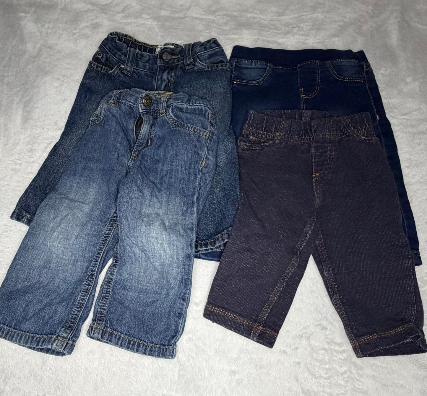 4pc “Denim” Pants Bundle - Leggings and Jeans 9m , Kids 9 Month (6-9M)