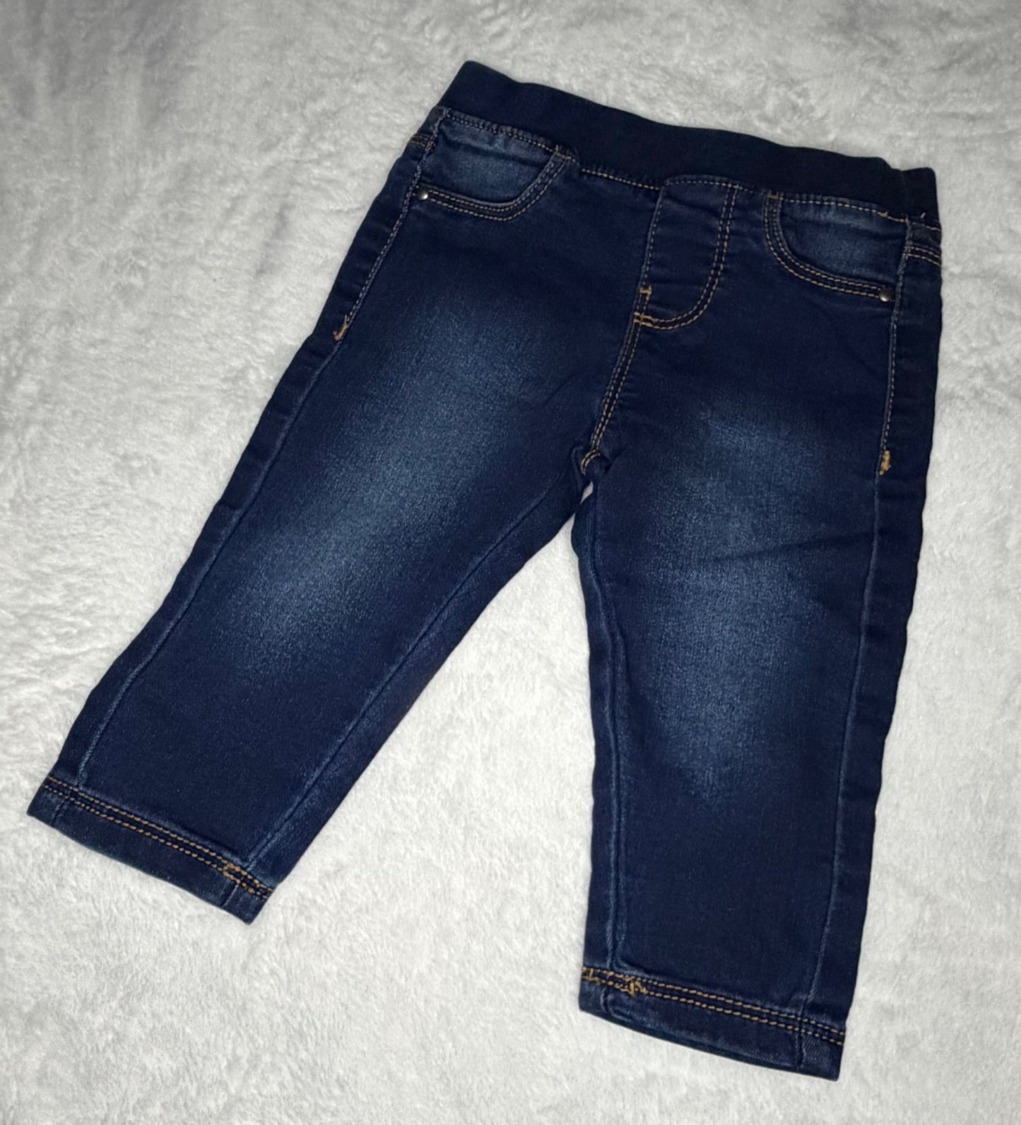 4pc “Denim” Pants Bundle - Leggings and Jeans 9m , Kids 9 Month (6-9M)