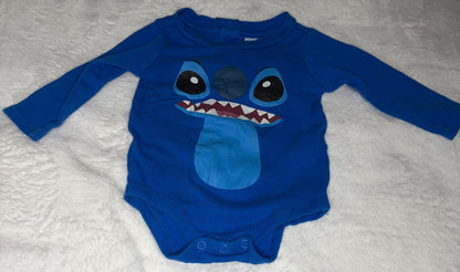 Stitch Long Sleeve Onesie 9m, Kids 9 Month (6-9M)