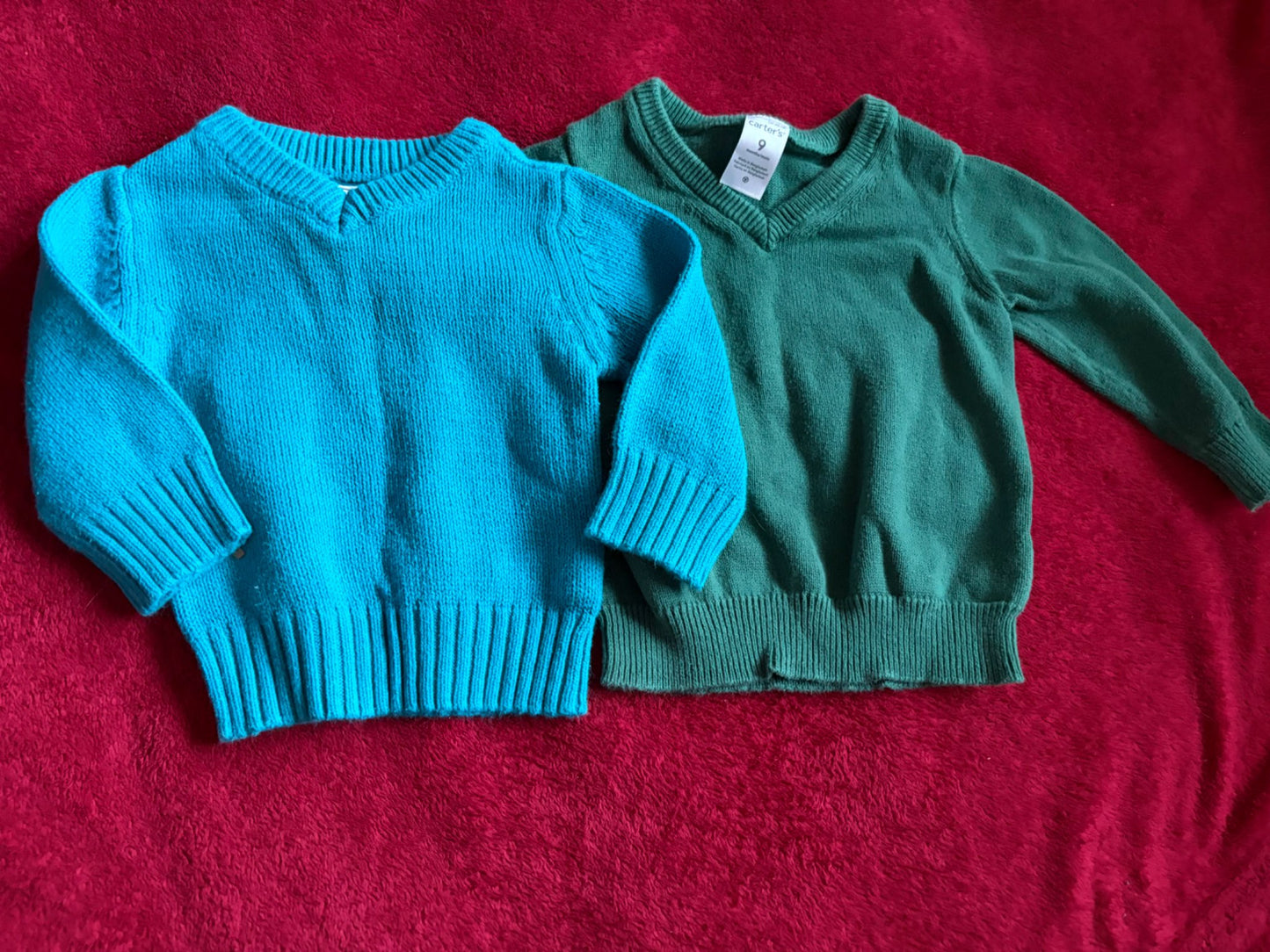 2pc 9m V-Neck Sweater Bundle, Kids 9 Month (6-9M)