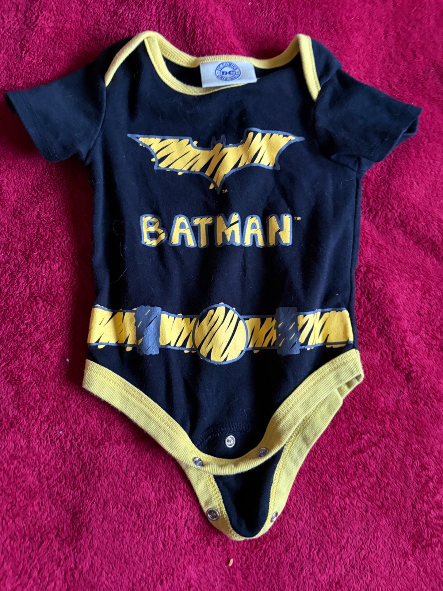 2pc DC Comics Batman 6-12m Bundle - Onesie & Sleeper, Kids 9 Month (6-9M)