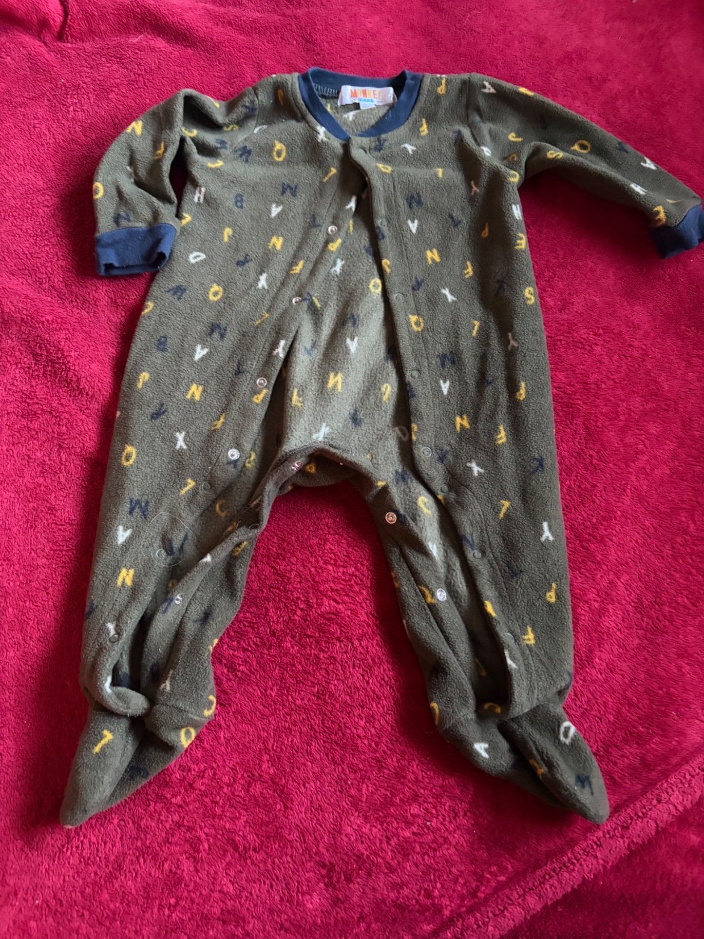 3pc 6m Fleece Sleeper Bundle , Kids 6 Month (3-6M)
