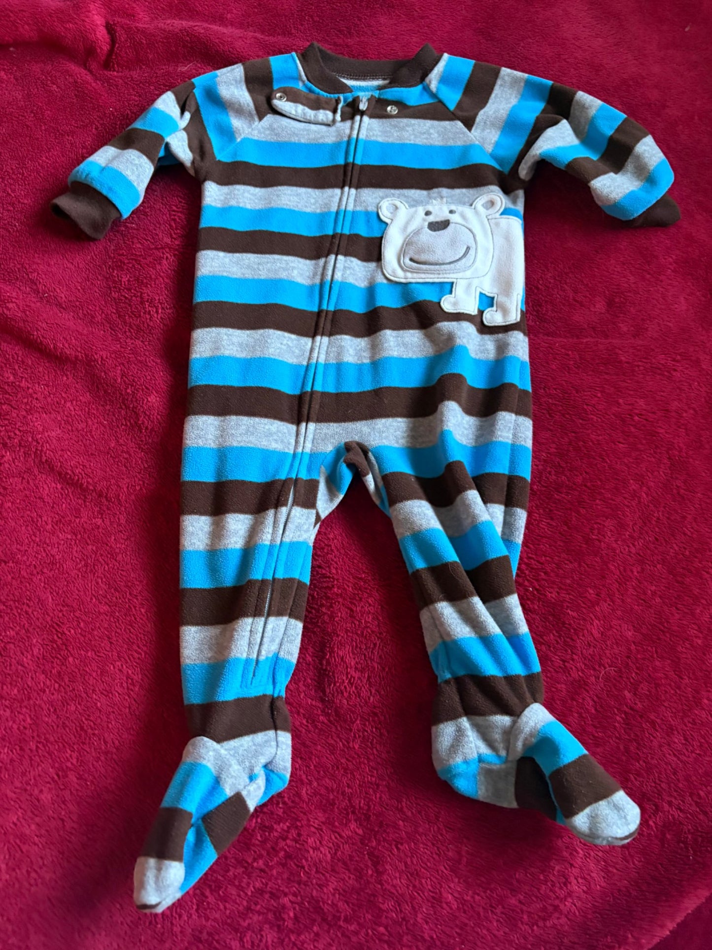 3pc 6m Fleece Sleeper Bundle , Kids 6 Month (3-6M)