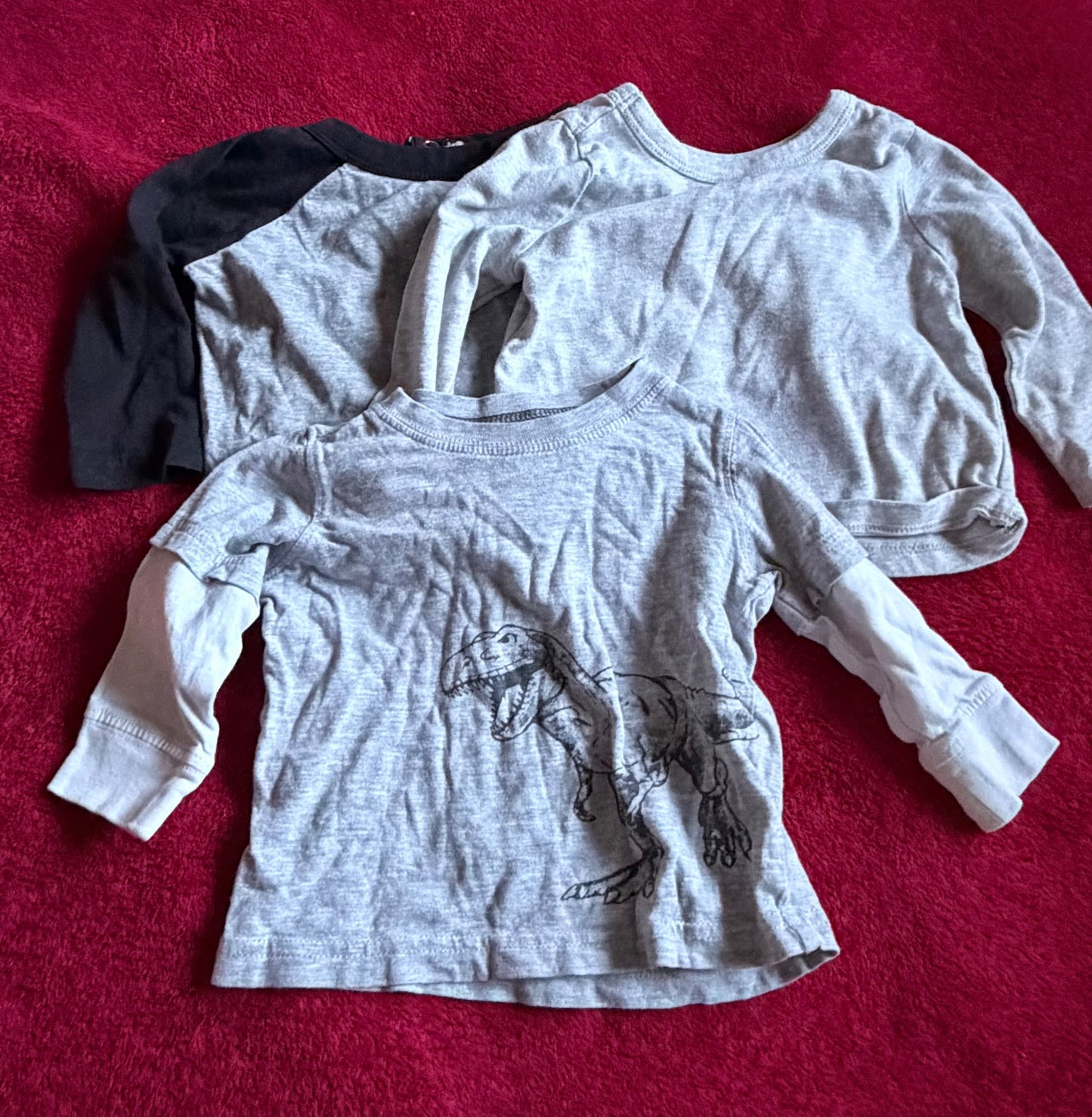 Long Sleeve 9m Bundle of Grey, Kids 9 Month (6-9M)