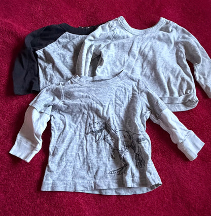 Long Sleeve 9m Bundle of Grey, Kids 9 Month (6-9M)