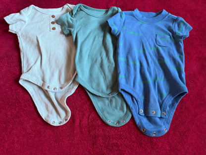 3pc Green Onesie Bundle 6m’, Kids 6 Month (3-6M)