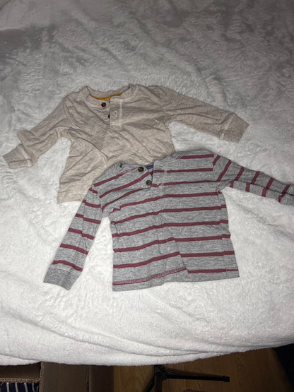 2pc Long Sleeve Shirt Bundle 6m, Kids 6 Month (3-6M)