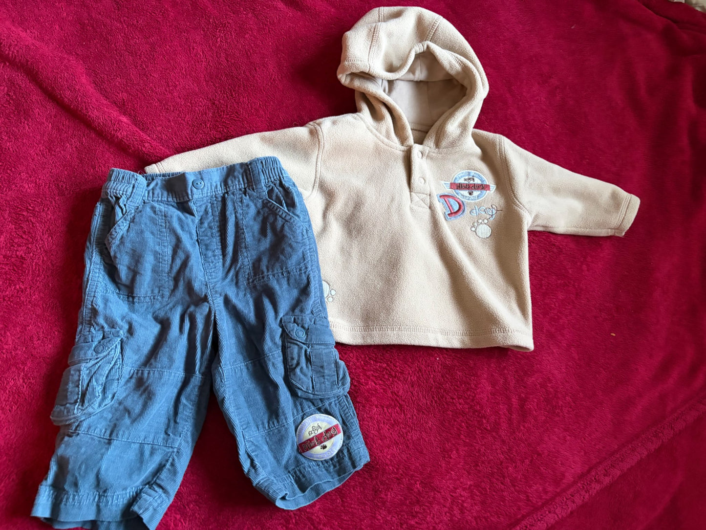 2pc “Pilot Dog” Outfit 6m, Kids 6 Month (3-6M)