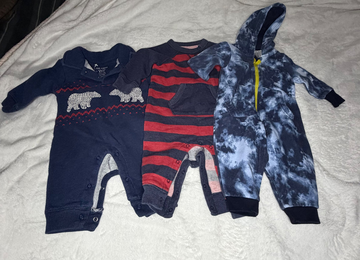 Comfy Blue Romper Bundle 3pcs 6m , Kids 6 Month (3-6M)