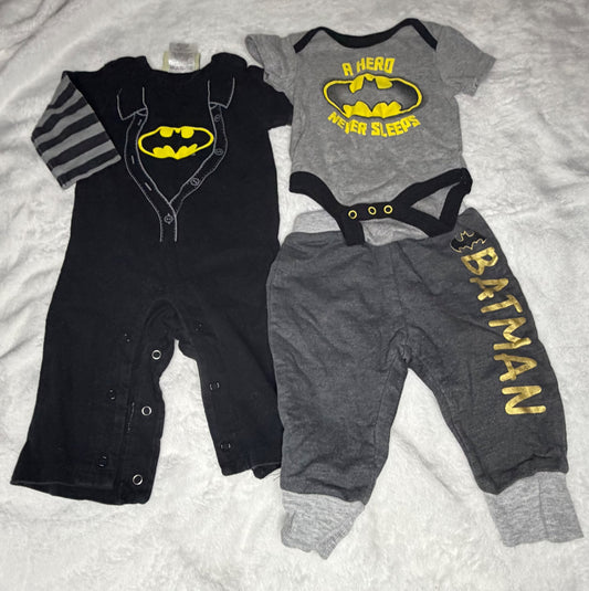 3pc “Bat Man” Bundle 6m, Kids 6 Month (3-6M)