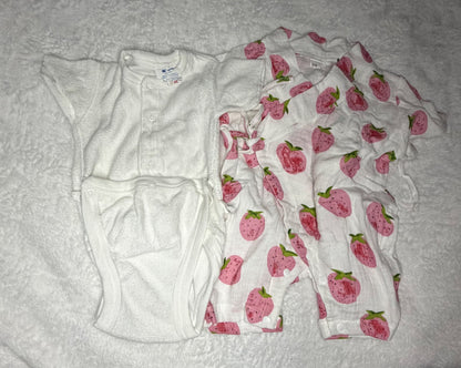 2pc Mixed 0-3m Bundle - Robe and Onesie, Kids 3 Month (0-3M)